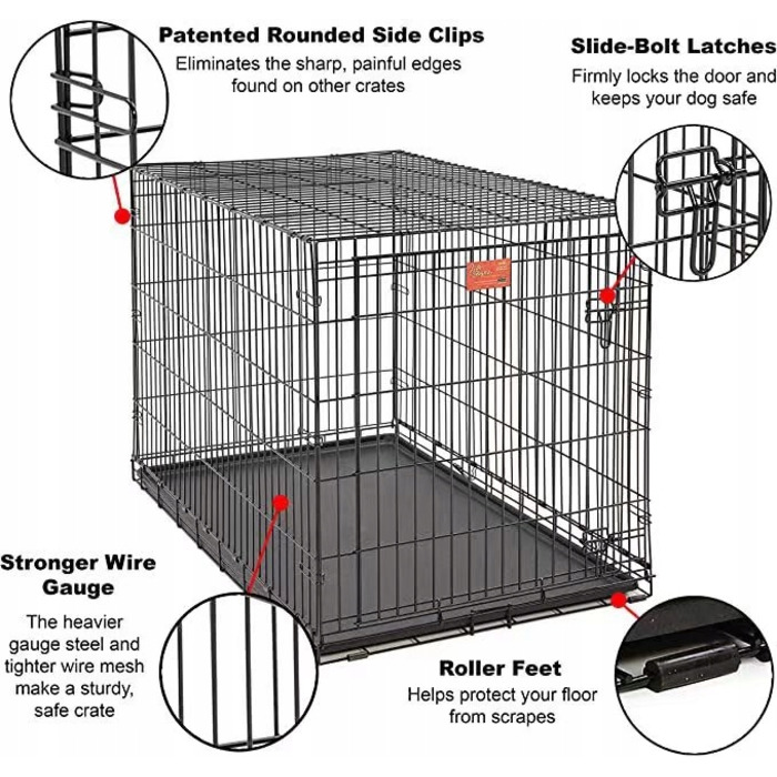 Металева клітка для середніх собак AML, 47 x 76 x 53 см