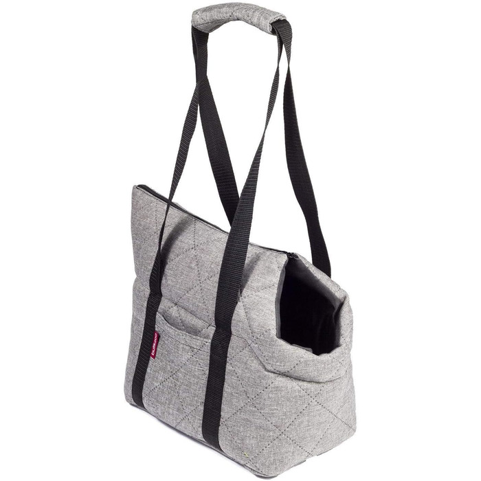 Сумка-переноска для собак та котів, сіра (стьобана), M, до 10 кг, 38 x 28 x 28 см