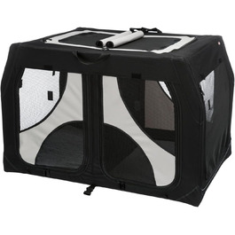 TRIXIE переноска для собак Vario Double 91x60x61/57 см, металева рама, відчиняється з 4 сторін, захист бампера, з сумкою та лежаком під овчину