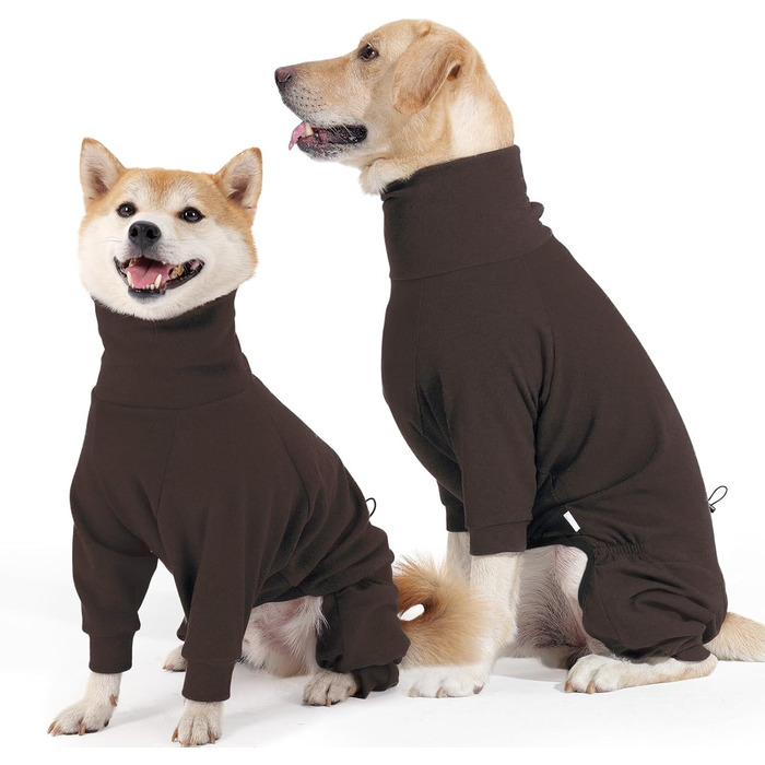 Теплий флісовий халат для собак на зиму з ніжками, м'яка чотирилапа куртка для маленьких та середніх собак, коричневий, розмір S