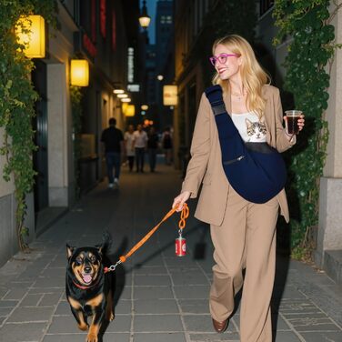 Трансформер для собак та котів ALLSOPETS, переноска для тварин, дихаюча, з безпечною повідком, для подорожей та до ветеринара (Оливковий, Темно-синій)