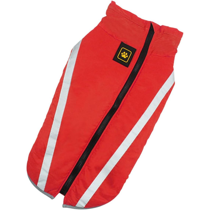 Водонепроникний дощовик для собак MERRYHAPY з флісовою підкладкою та світловідбиваючими смугами (45x55 см, червоний)