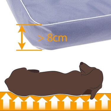 Ортопедичний лежак для собак та котів FERPLAST Polo - 80x50x8 см, сірий. Лежак для собак, лежак для котів, миється, стійкий до подряпин, знімний наповнювач.