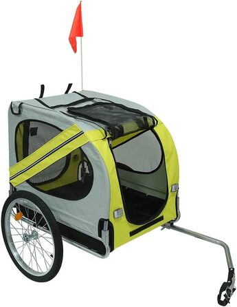 Причіп для собак на велосипед 3в1, переноска для тварин, причіп-трансформер для велосипеда та джоггінгу, до 40 кг (137 x 73 x 90 см, жовто-сірий)