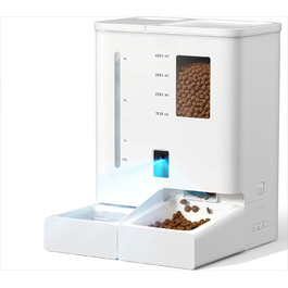 Автомат для годування котів з камерою, 5G/WiFi, 2K HD відео та нічне бачення, дозатор великого об'єму та зерна, керування через APP, контейнер для зберігання корму (для собак та котів)