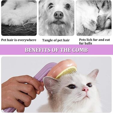 Щітка для собак та котів, видалення підшерстка, самоочисна слікер-щітка для короткої та довгої шерсті