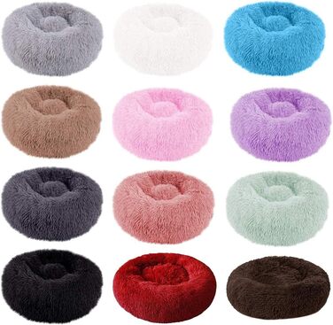 Кругле ліжко для собак та котів Aldenhoven Goods, плюш, 60 см, темно-сірий