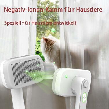 Професійна щітка для шерсті домашніх тварин Pet Ion Brush з подвійним іонним генератором - самоочисна щітка для собак та котів, м'яке розплутування шерсті та підшерстя, для короткої та довгої шерсті (1 шт)