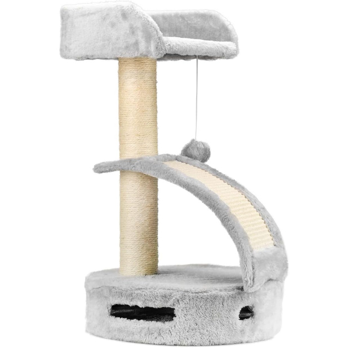 Дерев'яний комплекс для котів AQPET Panama 58 см сірого кольору з когтеточкою та ігровим майданчиком
