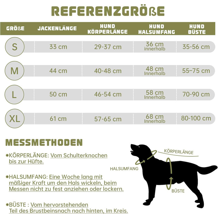 Водонепроникний собачий теплий одяг WUFANC - куртка для собак з регульованою застібкою для всіх сезонів, XL