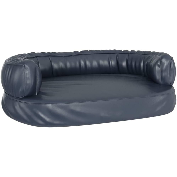 Крісло-ліжко для собак VidaXL, ергономічне, з пінопласту, 75x53 см, штучна шкіра, блакитне