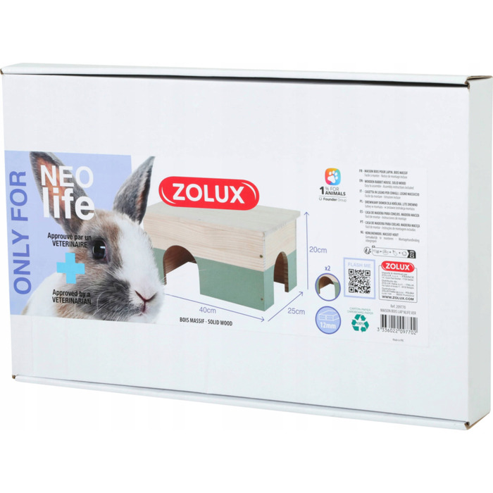 Дерев'яний будиночок для кролика ZOLUX NEOLIFE, колір зелений
