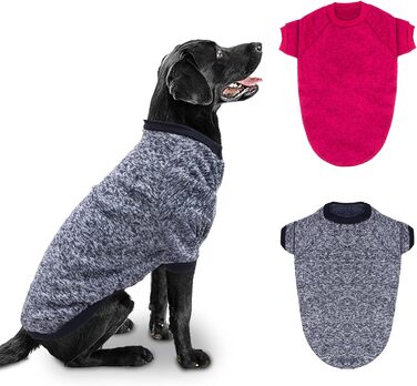 Теплий зимовий пуловер для собак RANYPET, великий розмір 9XL (обхват грудей 90 см, довжина спини 75 см), червоний+сірий