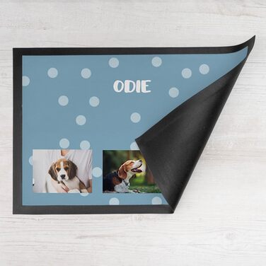 Підставка під миску для собак та котів з іменем та фото | Wanapix | 60 x 40 см | Нековзна, для прання