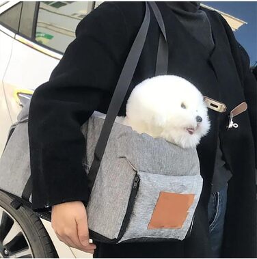 Автомобільний лежак для собак середніх та маленьких порід, переноска для котів та собак, зручний автотранспорт для тварин (сірий)