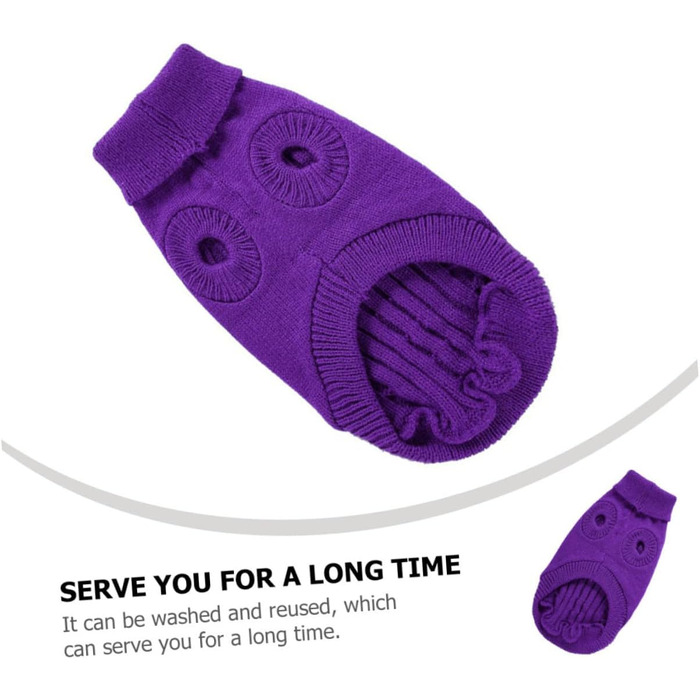 Пов'язка на голову для собак POPETPOP з акрилових волокон, тепла, для зими, миється, багаторазова (S, фіолетовий)