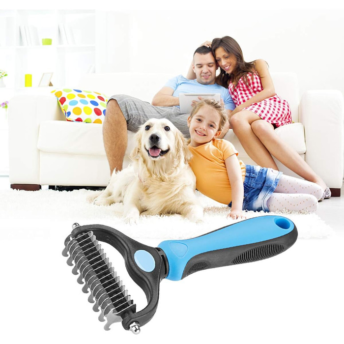 Інструмент для догляду за тваринами: двосторонній гребінь для вичісування підшерстка котів та собак – безпечний гребінь для видалення ковтунів та вичісування – без випадання шерсті