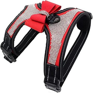 Брелок для собак з блискітками, м'якими діамантами, відбиваючими елементами, для хлопчиків та дівчаток, Roa, розміри S, M, L, червоний