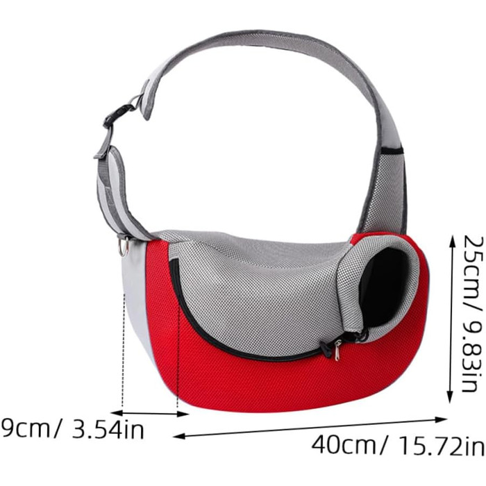 Переносна сумка-переноска для тварин BESPORTBLE, міцна сумка для собак, для подорожей, з вентиляційними вікнами та блискавкою, регульовані плечові ремені, переносна сумка для малих тварин та цуценят, червона