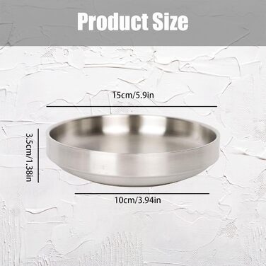 Миски для котів з нержавіючої сталі, 2 шт. - миски для сухого та вологого корму, срібні