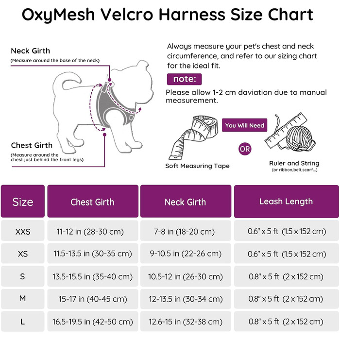 Шлейка для собак BELLA & PAL для маленьких собак з повідком, Step-in шлейка з Air Mesh, анти-тяга, світловідбиваюча, дихаюча, для цуценят, котяча шлейка, XS (XXS (28-30см обхват грудей), фіолетова)
