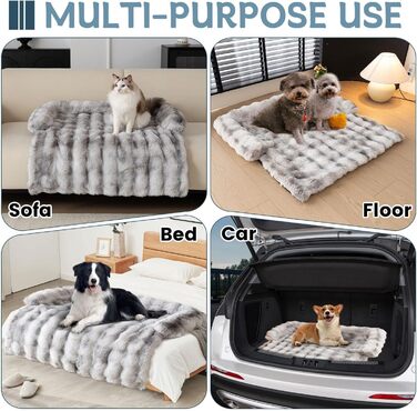 М'який плюшевий чохол на диван для домашніх тварин, 90x90 см, світло-сірий. Захист дивану від собак та котів.