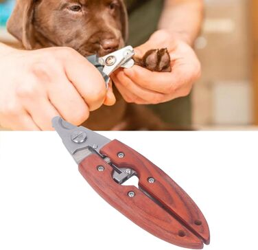 Нігтерізка для котів та собак, нержавіюча сталь, з дерев'яною ручкою, безпечна та швидка