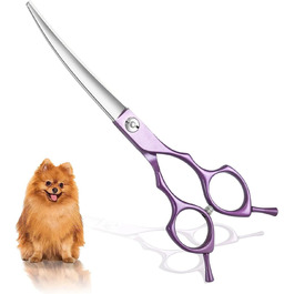 Ножиці для собак 7 дюймів, вигнуті - професійні ножиці для грумінгу собак, котів та інших тварин з ергономічною ручкою та регульованим гвинтом