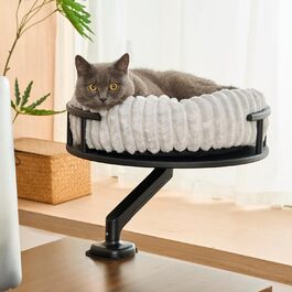 Кішка лежанка Noviclass® LEVI | Платформа для котів | Для столу та підвіконня | 2 лежанки | Cord-дизайн сірий | Міцна та сучасна