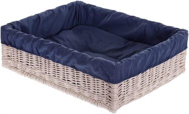 Корзина для собак та котів з ротангу, ліжко для тварин, 60x50x18 см (Бежевий)