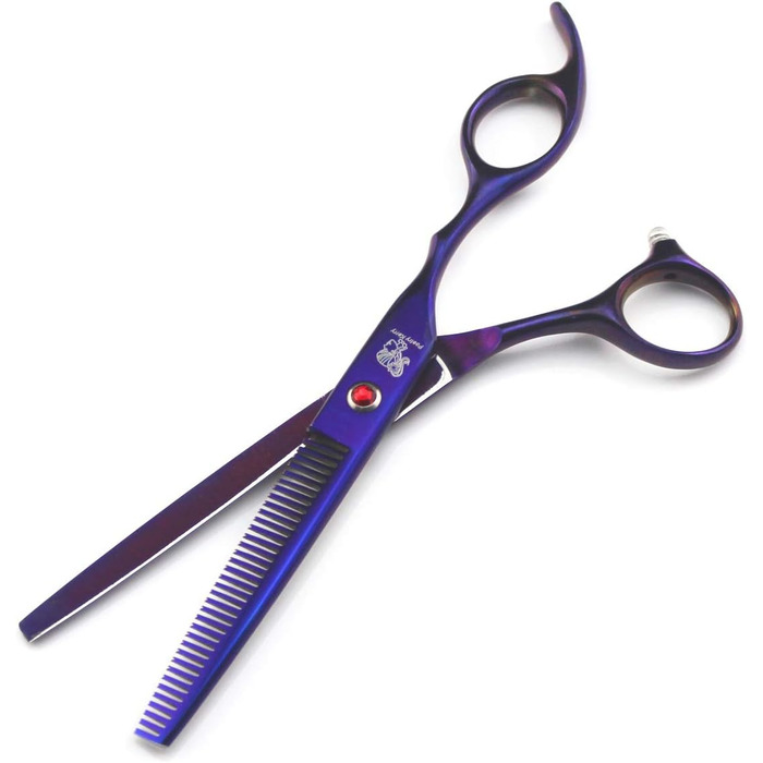 Набір для грумінгу тварин, 7 дюймів: набір для догляду за собаками, тримерний набір для собак, котів, домашніх тварин з професійною ножицями, ножицями для проріджування, вигнутими ножицями, гребінцем для грумінгу