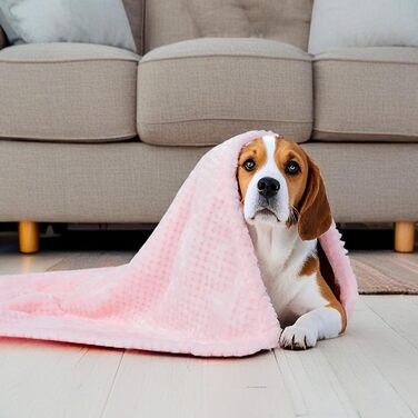 Двошарові ковдри для собак та котів SLSON, 70x100 см (блакитний та рожевий)