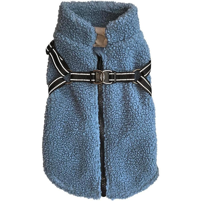 Ноббі - теплий одяг для собак, PLIS 2 в 1, блакитний, 20 см