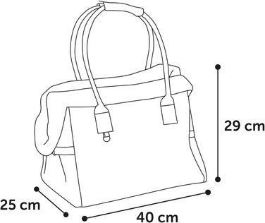 Сумка для собак Kuzco Braun – 40x25x29 см – поліестер, знімний підкладник, знімне дно, ніжки, страховка, ручки