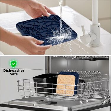 Силіконові килимки для котів та собак Bau+Grün-US (чорний+жовтий, S) - уповільнена годівля, 60 присосок