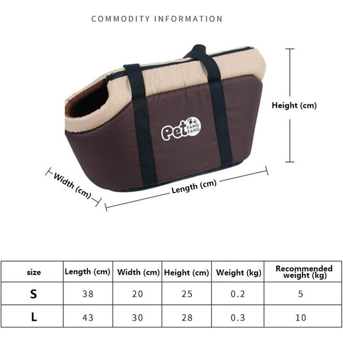 Сумка-переноска для собак, котів, дрібних тварин DLZFUDTY. Чорний колір, розмір L. Ідеально для прогулянок та подорожей.