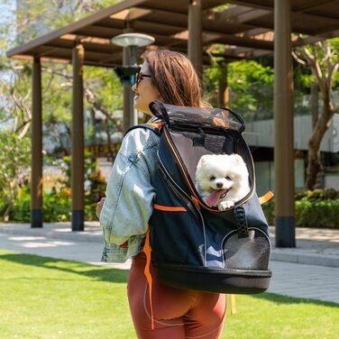 Haustier-Tragetasche Ibiyaya - Рюкзак-переноска для собак та котів (маленьких та середніх порід), дихаюча сітка, магнітні застібки, бічні кишені