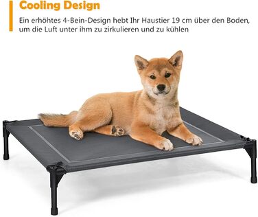 Лежанка для собак Relax4Life з балдахіном, сіра, 90x81x86 см, для дому та саду, до 60 кг