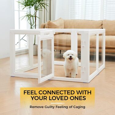Акриловий вольєр для цуценят Klarer, ігровий майданчик для собак, котів, кроликів, легкий монтаж, вольєр для собак, переносний вольєр для малих та середніх собак (60 см, 8 шт.)