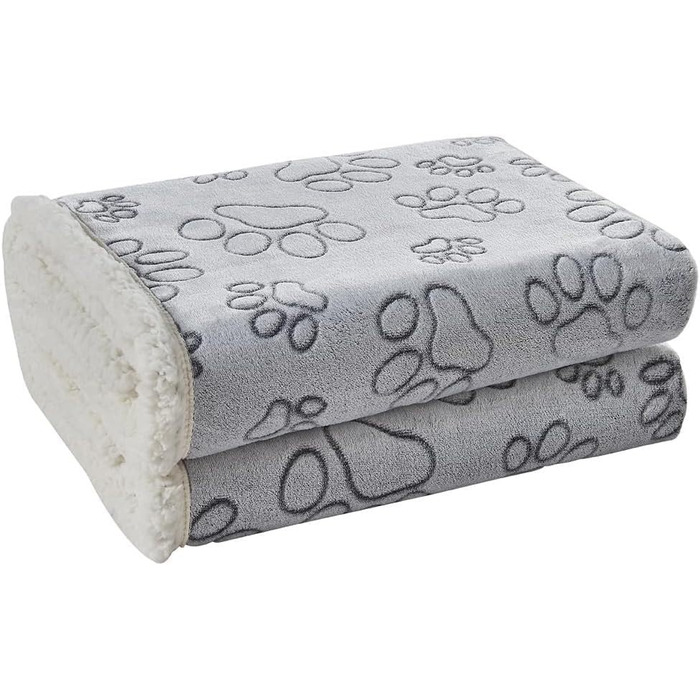 Водонепроникний плед для собак та котів, двосторонній, м'який та зносостійкий, захист для дивану, ліжка та авто, пральний плед для тварин (Сірий, Small)