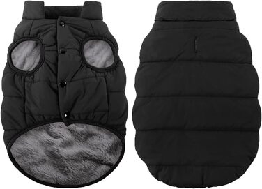 Зимовий теплий водонепроникний одяг для собак - тепла флісова куртка для малих порід (М, чорний)