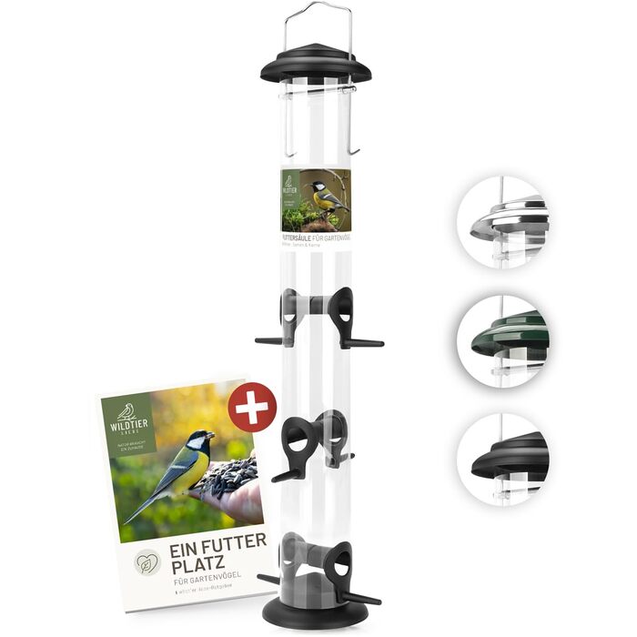 Годівниця для птахів Wildtier Liebe, зелена - з нержавіючої сталі, 52 см