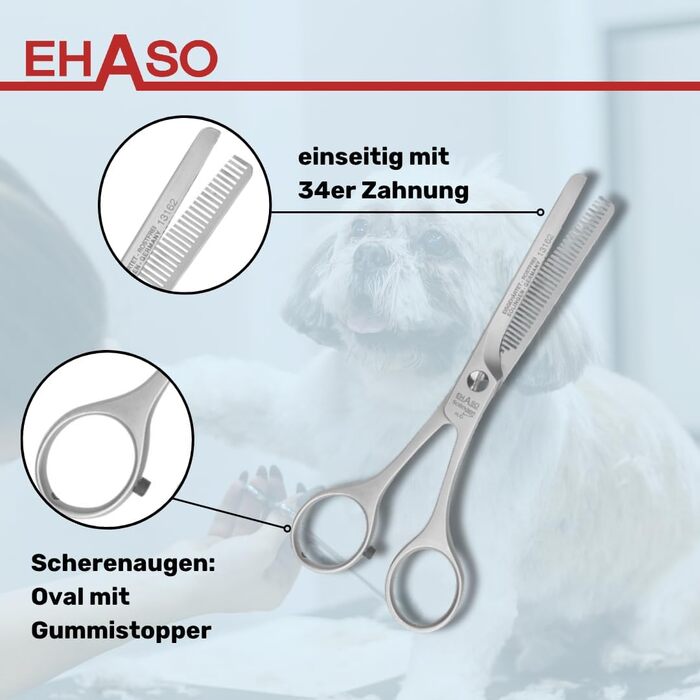 Ножиці моделювальні EHASO, 14 см, 34 зубці, односторонні, преміум-якість