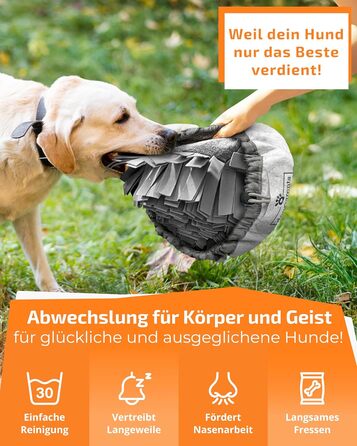 Schnüffelteppich для собак DOGPARENTS® – килимок для пошуку та розваг, міцний, для малих та великих собак, зелений (сірий)