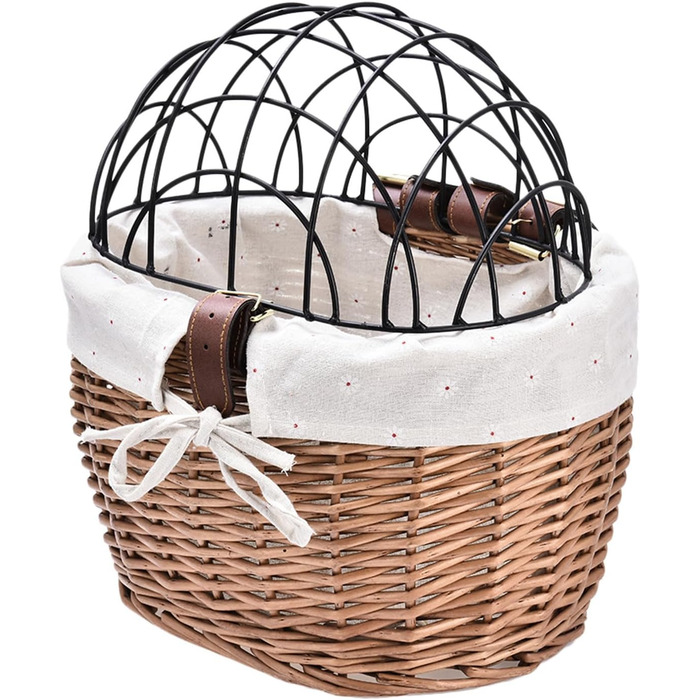 Ручний плетіний кошик для велосипеда з підставкою для собак та котів | Зручний, міцний, знімний | Ідеально для міста