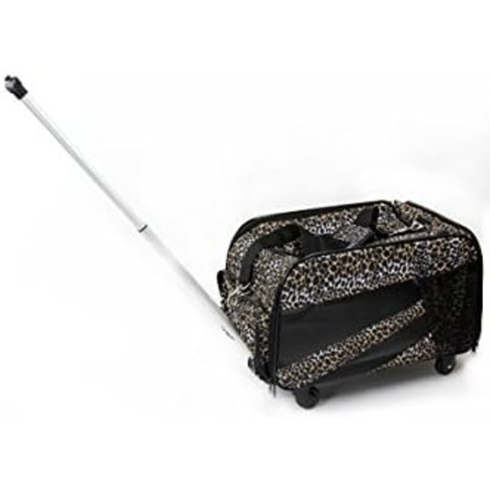 Транспортна сумка для домашніх тварин DBEST Products, середнього розміру, м'які стінки, складана, для собак та котів, схвалена авіаперевізниками, сумка-переноска Leopard