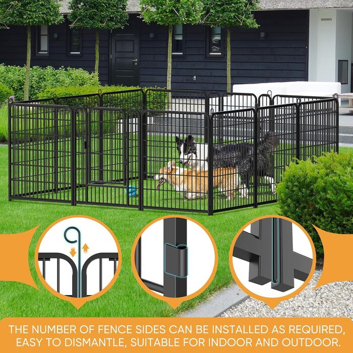 Клітка для цуценят Kidsbuddy, 12 штук, 80x65 см, автоматичне замикання, розкладна, з дверцятами, для собак та цуценят, внутрішнє та зовнішнє використання