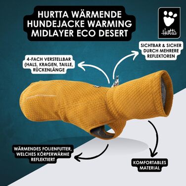 Тепла підкладка-кофта для собак Hurtta ECO (60 см, Blackberry, Чорний)