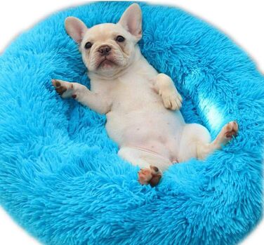 Кімната-будиночок для тварин у формі пончика, софа для собак і котів, гніздо для домашніх тварин, ліжко для собак, м'яке ліжко для котів і маленьких собак, спальний мішок для тварин (40 см, блакитний)