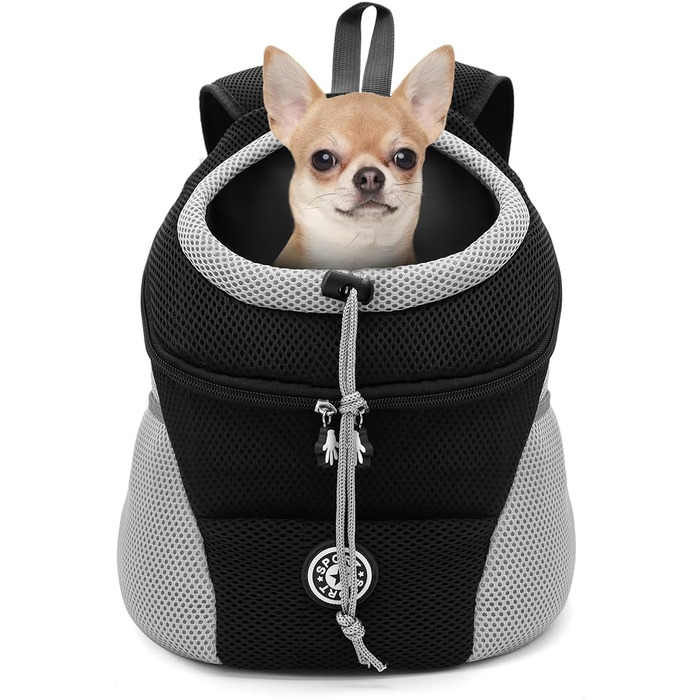 Рюкзак для тварин Pet Hunderucksack Katzerucksack, чорний, S, 30 x 16 x 34 см. Ідеально для собак та котів, зручний для подорожей, прогулянок та активного відпочинку.